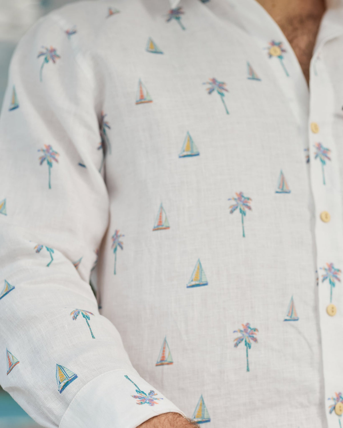 The Yacht Club Long Sleeve Linen Shirt