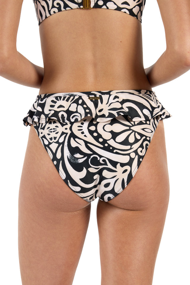 The Mallorca Banded Sporty Bikini Bottom with Ruffle