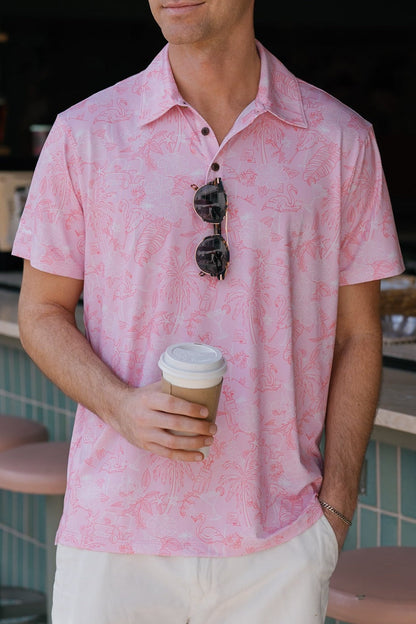 The 19th Hole Pink Golf Shirt