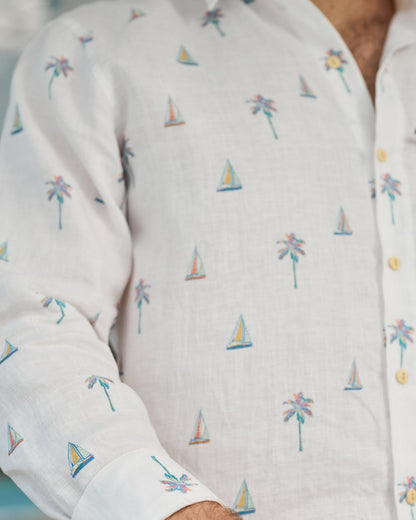 The Yacht Club Long Sleeve Linen Shirt