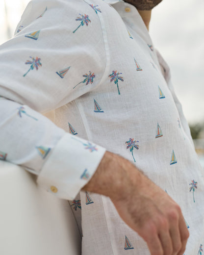 The Yacht Club Long Sleeve Linen Shirt