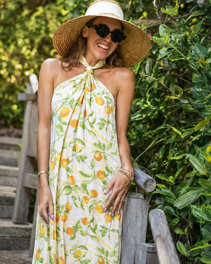 The Valencia Women's Knotted Halter Maxi Dress