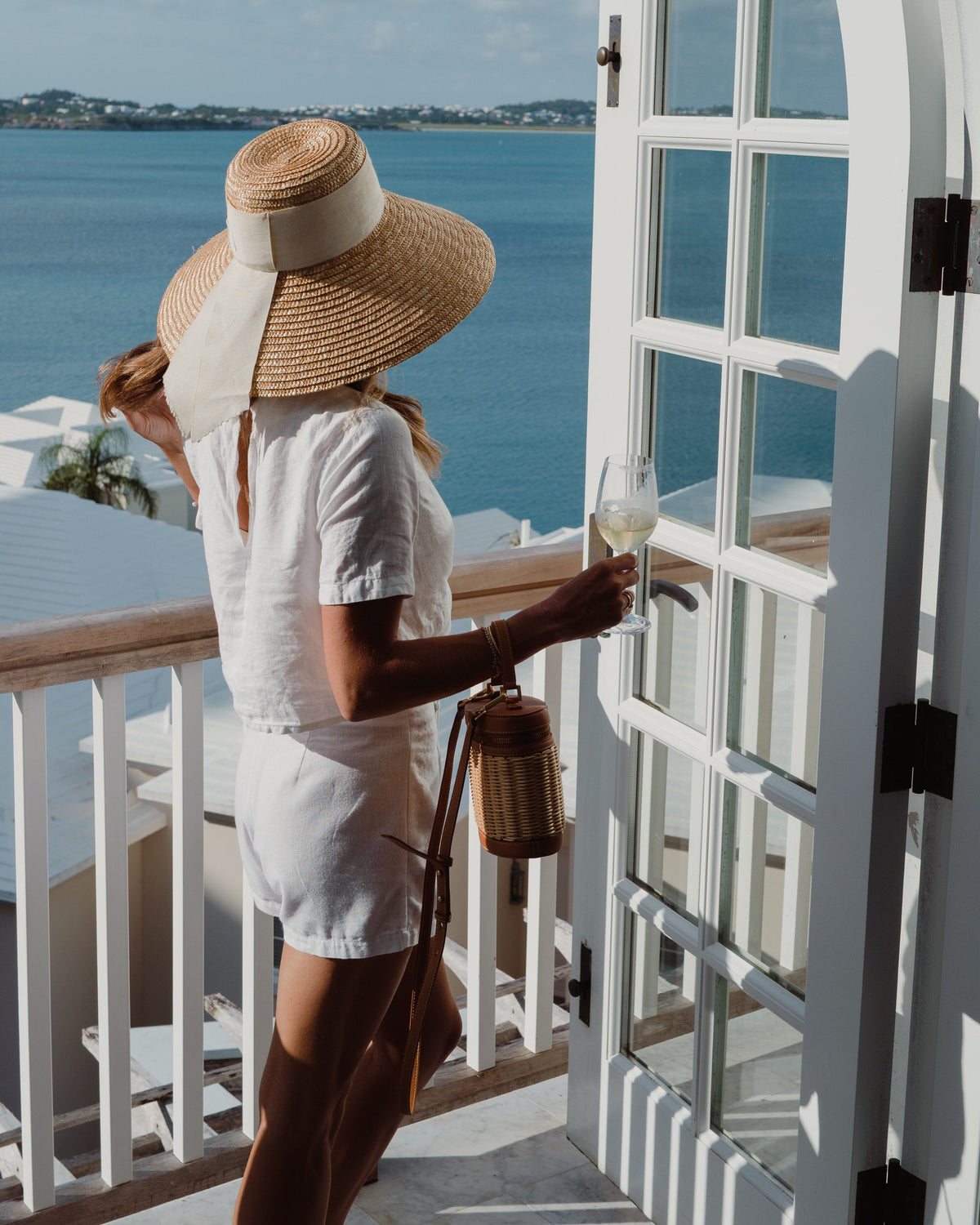 The Jetset White Linen Cropped Top